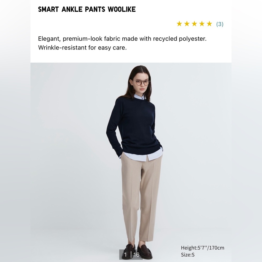 Black Smart Ankle Pants - Large. Never worn.
